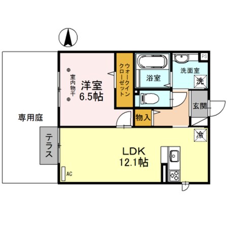 河内花園駅 徒歩8分 1階の物件間取画像